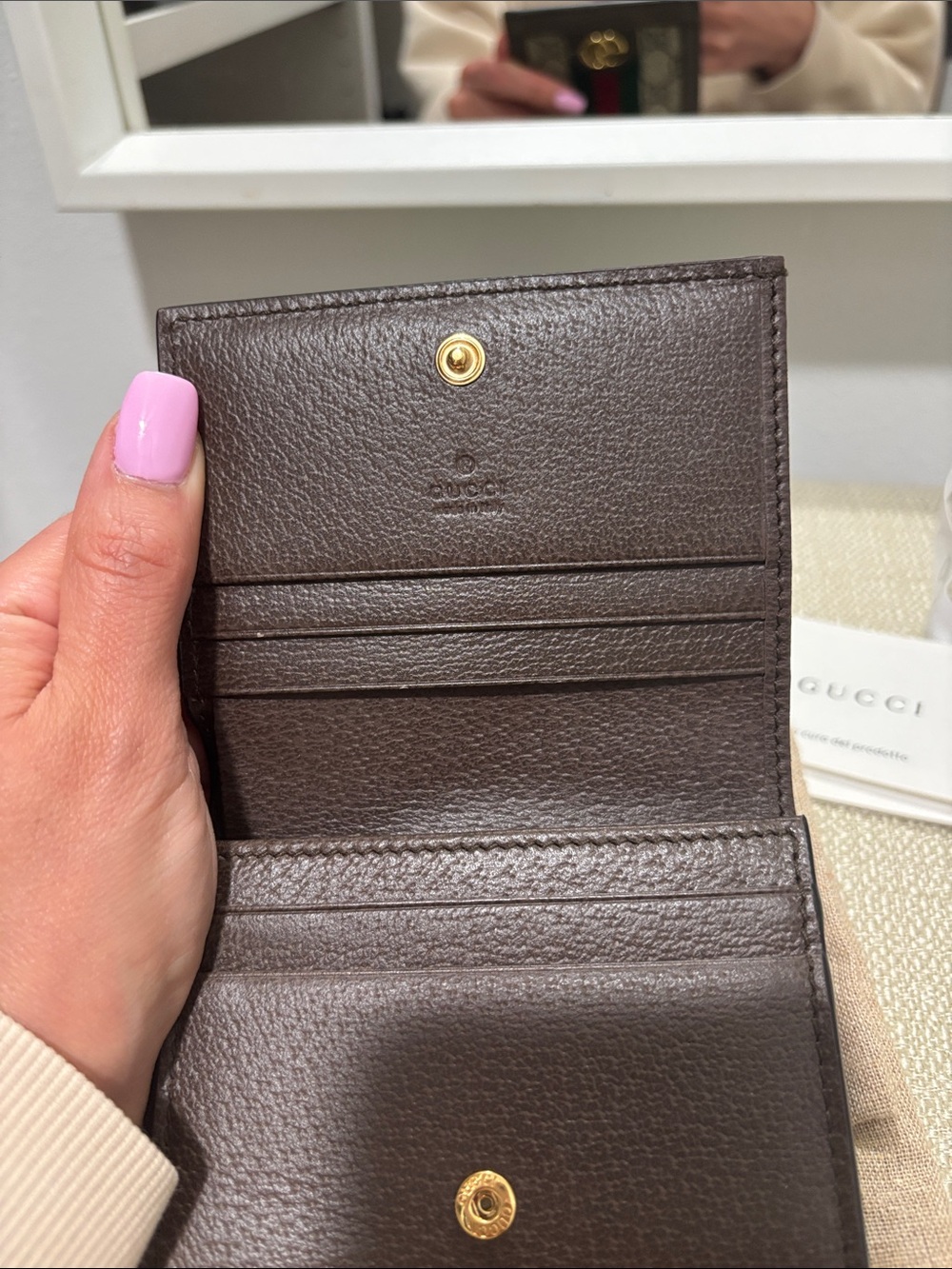 Gucci Brown GG Supreme Canvas Wallet with Web Stripe - Picture 7 of 9
